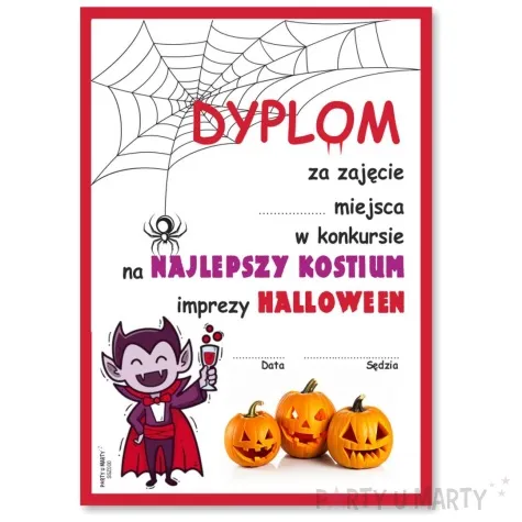 dyplom najlepszy kostium na halloween wampir a5