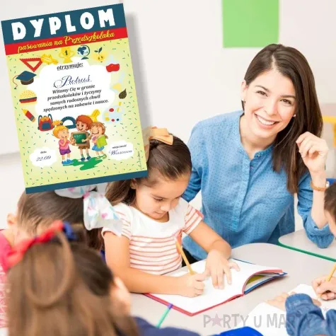 dyplom pasowania na przedszkolaka tablica a5 5 szt