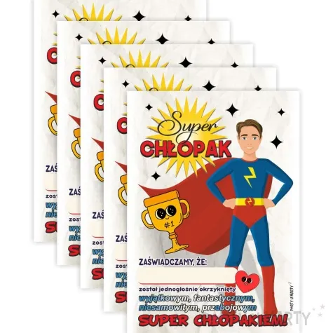 dyplom super chlopak puchar a5 5 szt