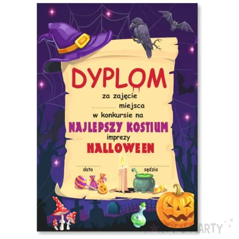 dyplom za najlepszy kostium czary mary a5