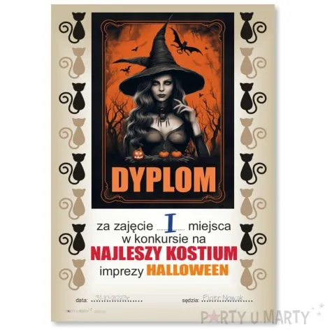 dyplom za najlepszy kostium piekna wiedzma a5