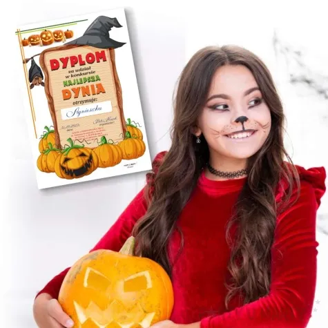 dyplom za udzial w konkursie najlepsza dynia kapelusz a5 5 szt