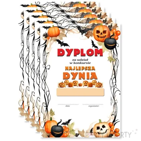 dyplom za udzial w konkursie najlepsza dynia mix a5 5 szt