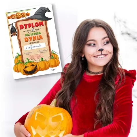 dyplom za zajecie miejsca w konkursie najlepsza dynia kapelusz a5 5 szt
