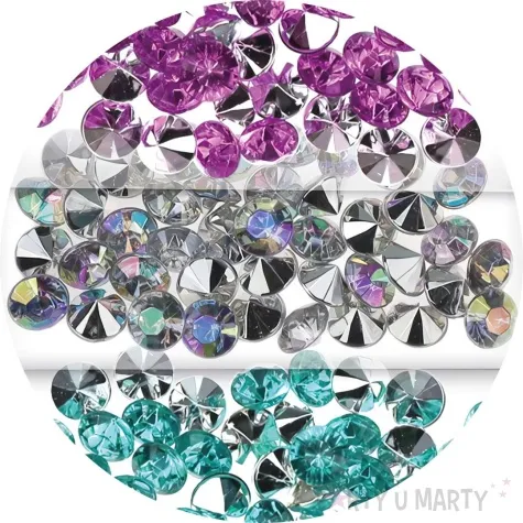 dzety krysztalki cyrkonie fioletowy niebieski srebrny titanum 9 g