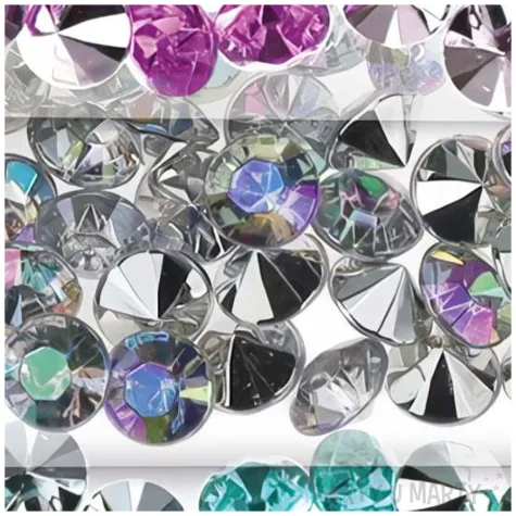 dzety krysztalki cyrkonie fioletowy niebieski srebrny titanum 9 g