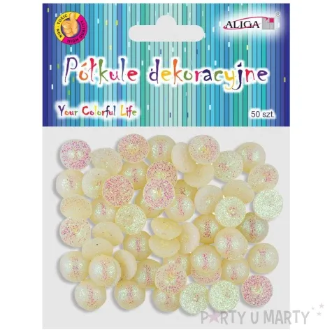 dzety polkule brokatowe perlowy aliga 50 szt
