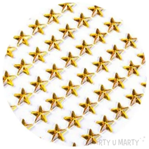 dzety samoprzylepne gwiazdki krysztalki zlote 8 mm 130 szt