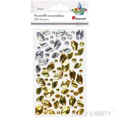 dzety samoprzylepne kamyki 3d zloto srebrny titanum 79 szt