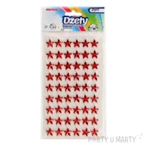 dzety samoprzylepne krysztalki 3d gwiazdki czerwone brewis