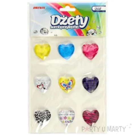 dzety samoprzylepne krysztalki 3d serca mix brewis