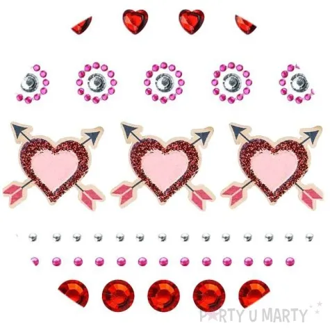 dzety samoprzylepne krysztalki 3d serca mix titanum