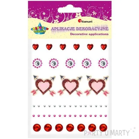 dzety samoprzylepne krysztalki 3d serca mix titanum