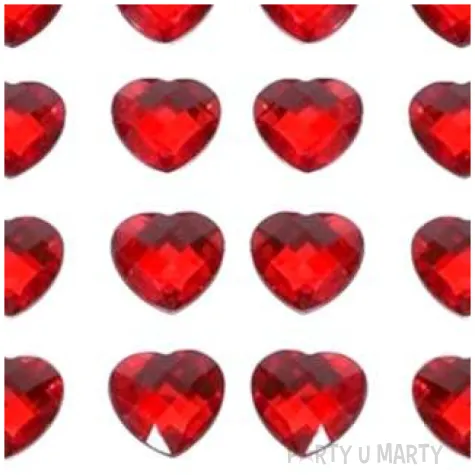 dzety samoprzylepne krysztalki 3d serduszka czerwone brewis