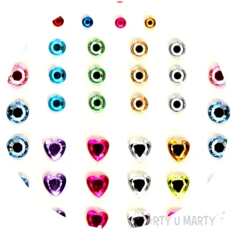 dzety samoprzylepne krysztalki 3d serduszki i okragle mix brewis