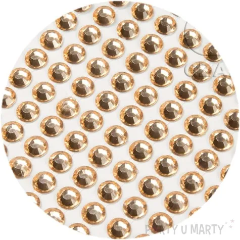 dzety samoprzylepne krysztalki brzoskwiniowe 3 mm 750 szt