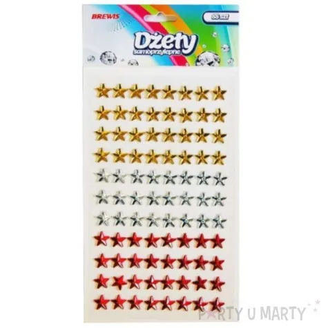 dzety samoprzylepne krysztalki gwiazdki mix brewis 88 szt