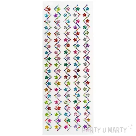 dzety samoprzylepne krysztalki i kwiatki paski mix arpex 3 8 mm 5 szt