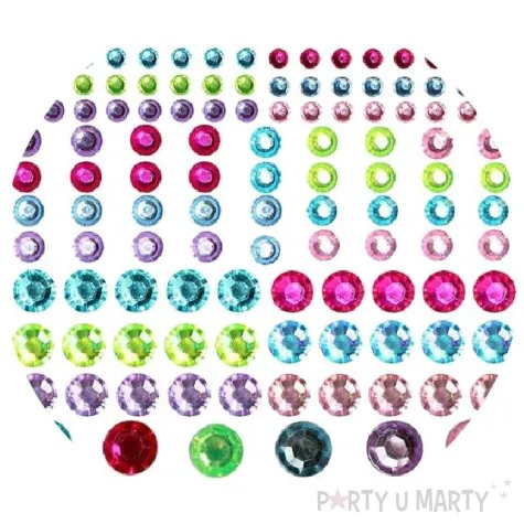 dzety samoprzylepne krysztalki kolory mix 120 szt titanum