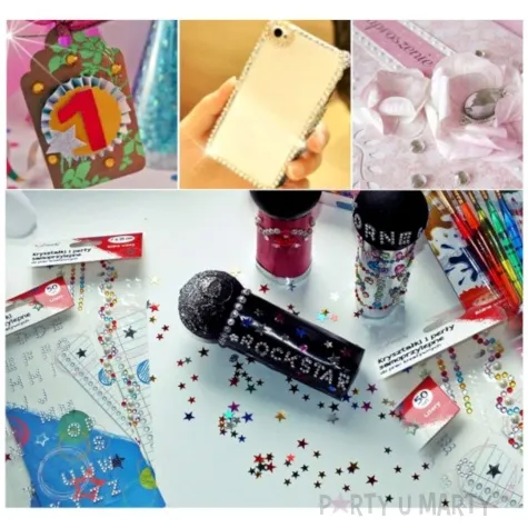 dzety samoprzylepne krysztalki kolory mix 120 szt titanum