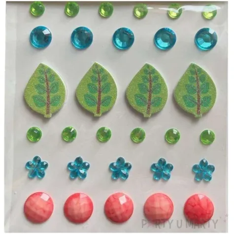 dzety samoprzylepne krysztalki liscie mix brewis 8 16 mm 31 szt