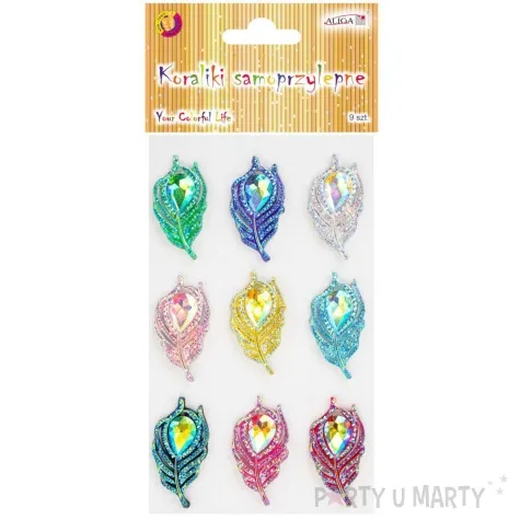 dzety samoprzylepne krysztalki pawie oko mix aliga 30 szt