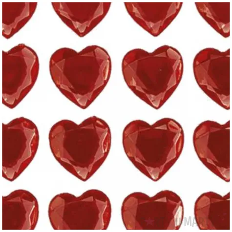 dzety samoprzylepne krysztalki serca czerwone titanum 10 x 10 mm 36 szt