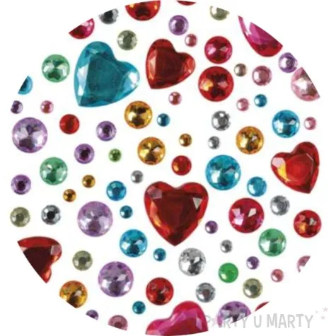 dzety samoprzylepne krysztalki serca i okragle mix titanum 109 szt