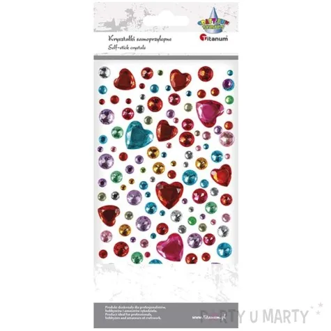 dzety samoprzylepne krysztalki serca mix titanum