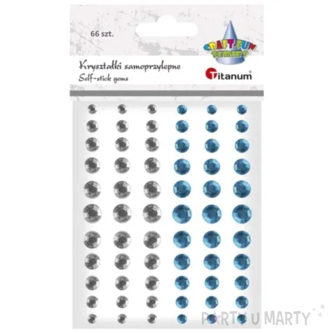 dzety samoprzylepne krysztalki srebrno turkusowe 66 szt titanum