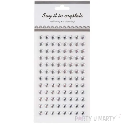 dzety samoprzylepne krysztalki transparent 8 mm 96 szt