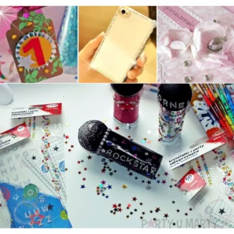 dzety samoprzylepne krysztalki zolto seledynowo bordowe 50 szt titanum