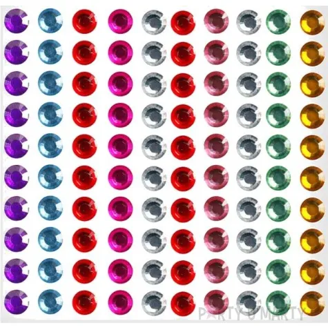 dzety samoprzylepne krysztaly mix titanum 6 mm 100 szt