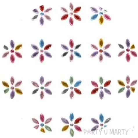dzety samoprzylepne kwiatki krysztalki mix 19mm titanum