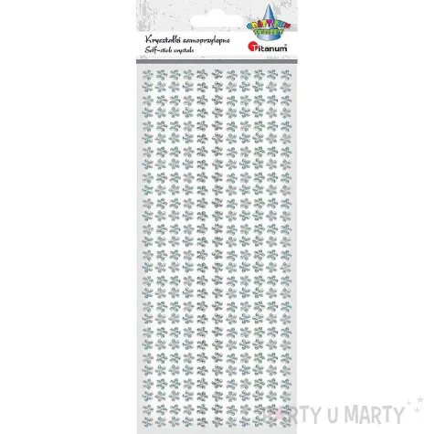 dzety samoprzylepne kwiatki srebrne 6 mm titanum 308 szt