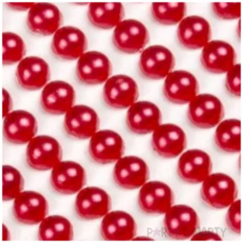 dzety samoprzylepne perelki 3d okragle czerwone brewis