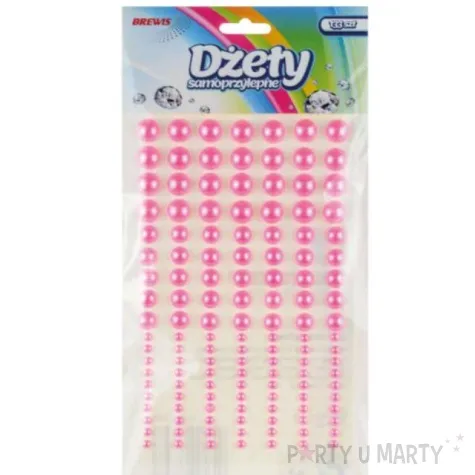 dzety samoprzylepne perelki 3d okragle rozowe brewis