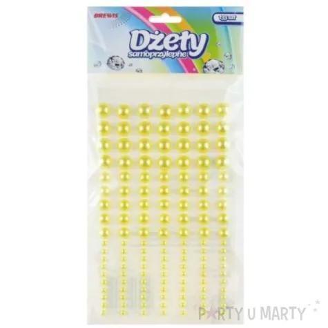 dzety samoprzylepne perelki 3d okragle zolte brewis