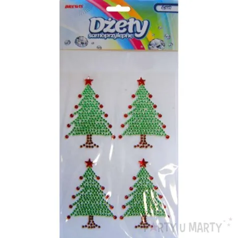 dzety samoprzylepne perelki choinki zielone brewis 4 szt