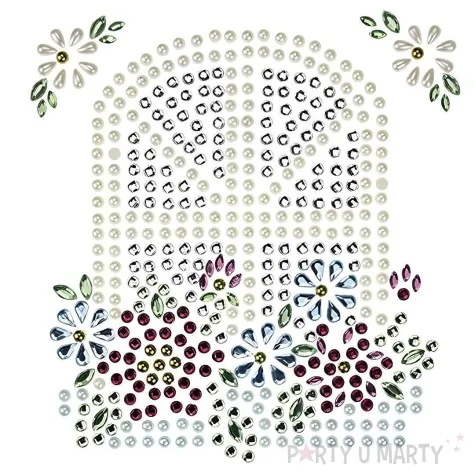 dzety samoprzylepne perelki i krysztalki kwiaty zestaw kreatywny do dekorowania diy 6 szt