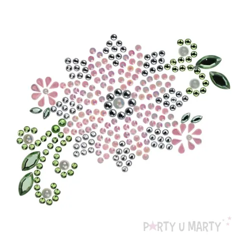 dzety samoprzylepne perelki krople krysztalki kwiaty zestaw kreatywny do dekorowania 5 szt