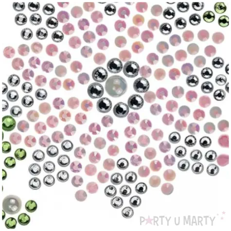 dzety samoprzylepne perelki krople krysztalki kwiaty zestaw kreatywny do dekorowania 5 szt