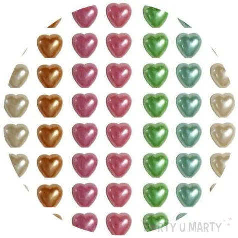 dzety samoprzylepne perlowe serduszka mix titanum 70 szt