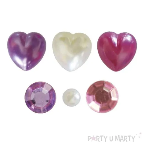 dzety samoprzylepne serca i perelki rozowy titanum 36 szt