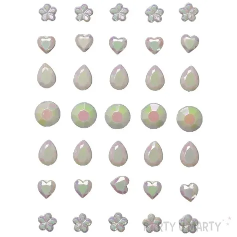 dzety samoprzylepne serca kwiatki i lezki perlowy titanum 35 szt
