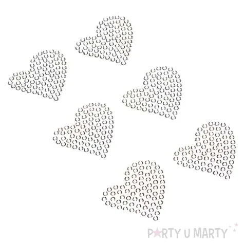 dzety samoprzylepne serca srebrny brewis 6 szt