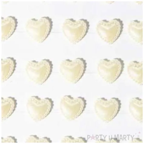 dzety samoprzylepne serca ze zdobieniem kremowe aliga 35 szt