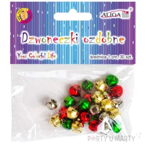 dzwoneczki dekoracyjne classic mix aliga 10 mm 30 szt