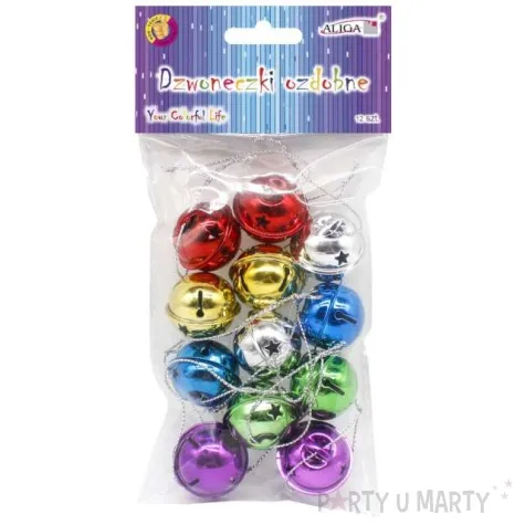 dzwoneczki dekoracyjne kulki mix aliga 30 mm 12 szt