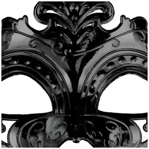 elegancka czarna maska wenecka z cekinami dodatek do stroju na karnawal 17 x 9 cm